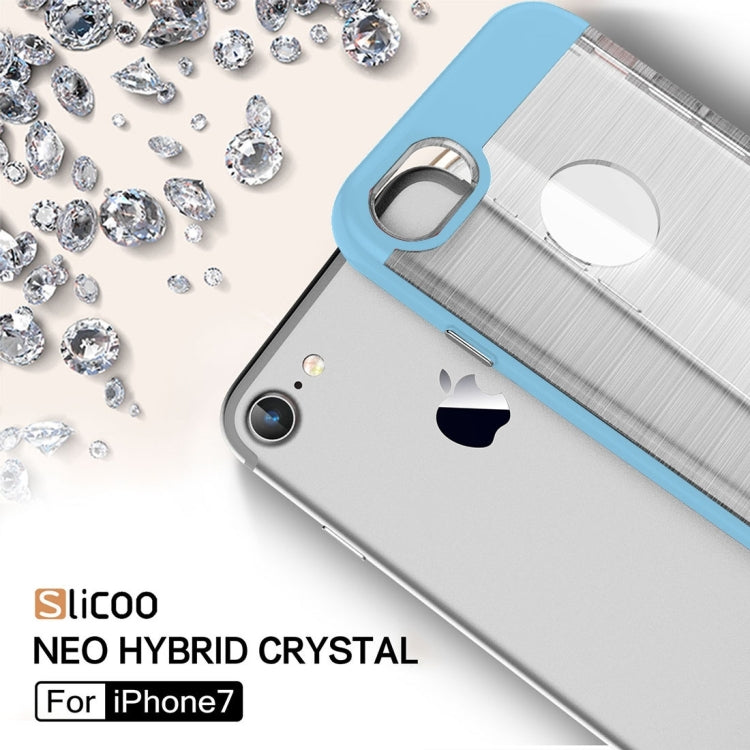 SLiCOO for  iPhone 8 & 7  Concise Fashion Separable Dichromatic Brushed Texture Transparent TPU + Electroplating PC Combination Case