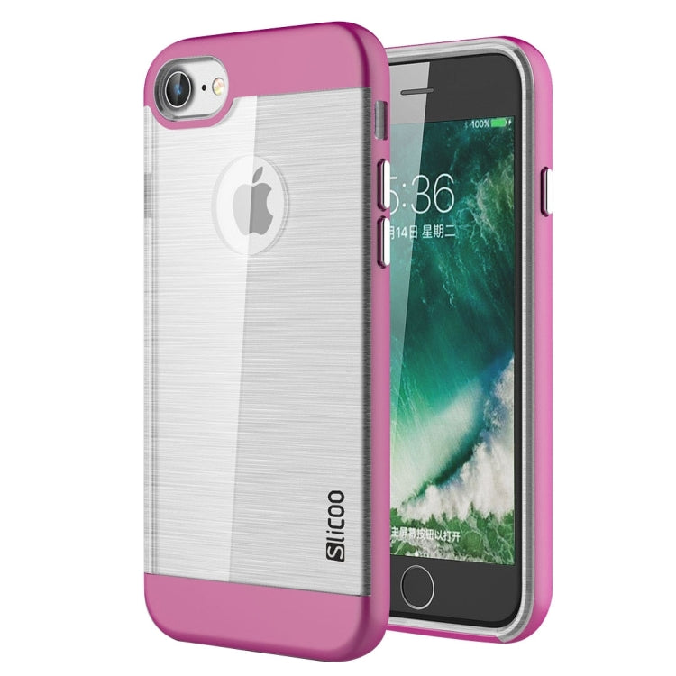 SLiCOO for  iPhone 8 & 7  Concise Fashion Separable Dichromatic Brushed Texture Transparent TPU + Electroplating PC Combination Case