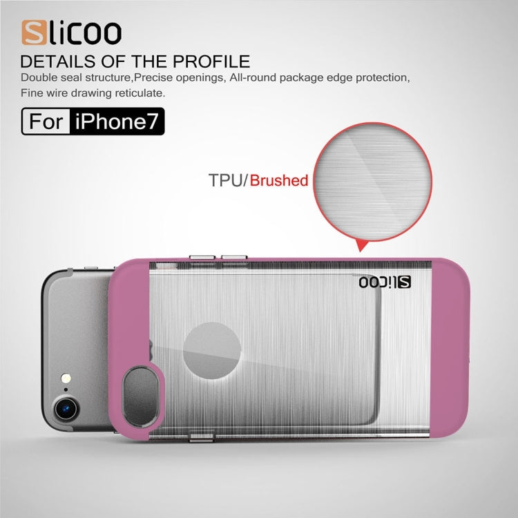 SLiCOO for  iPhone 8 & 7  Concise Fashion Separable Dichromatic Brushed Texture Transparent TPU + Electroplating PC Combination Case
