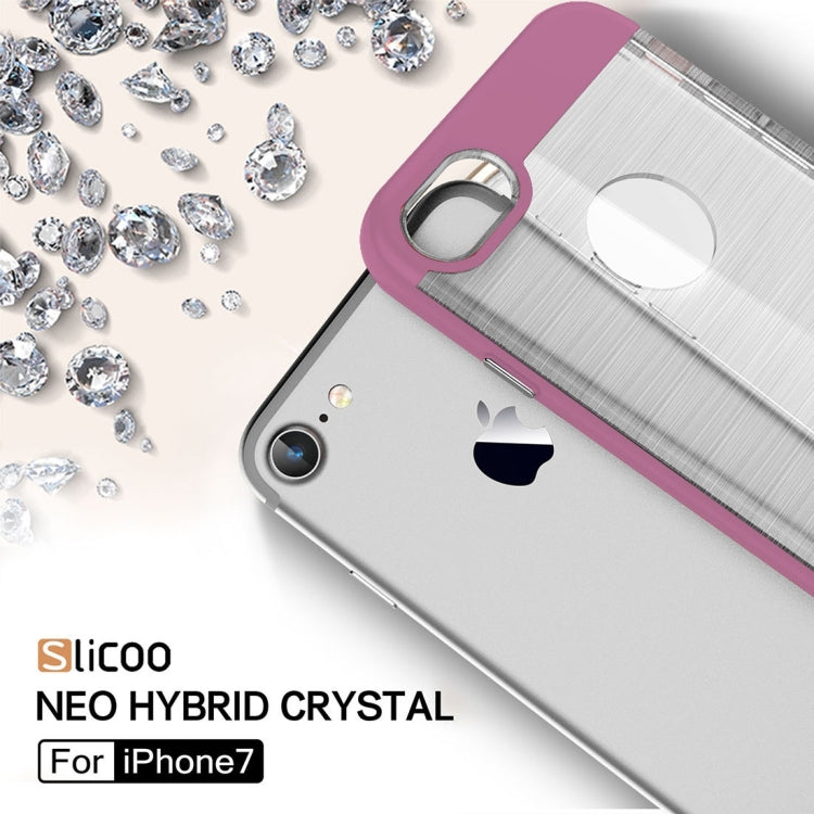SLiCOO for  iPhone 8 & 7  Concise Fashion Separable Dichromatic Brushed Texture Transparent TPU + Electroplating PC Combination Case