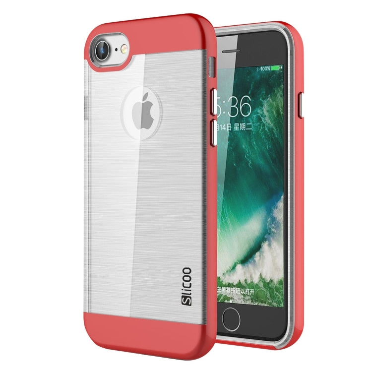 SLiCOO for  iPhone 8 & 7  Concise Fashion Separable Dichromatic Brushed Texture Transparent TPU + Electroplating PC Combination Case