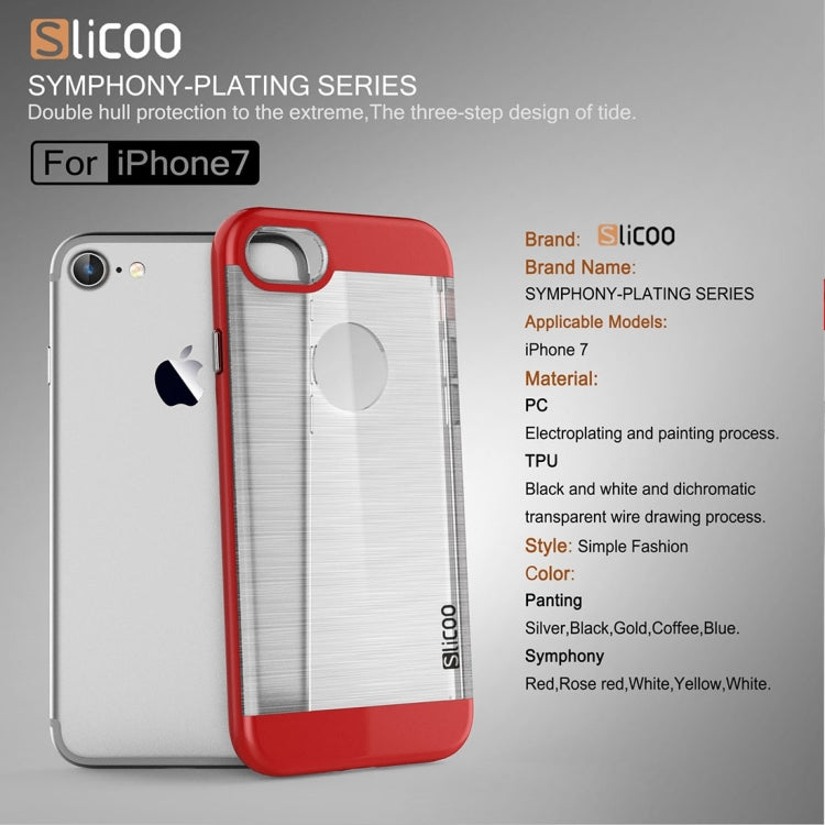 SLiCOO for  iPhone 8 & 7  Concise Fashion Separable Dichromatic Brushed Texture Transparent TPU + Electroplating PC Combination Case
