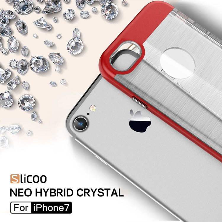 SLiCOO for  iPhone 8 & 7  Concise Fashion Separable Dichromatic Brushed Texture Transparent TPU + Electroplating PC Combination Case