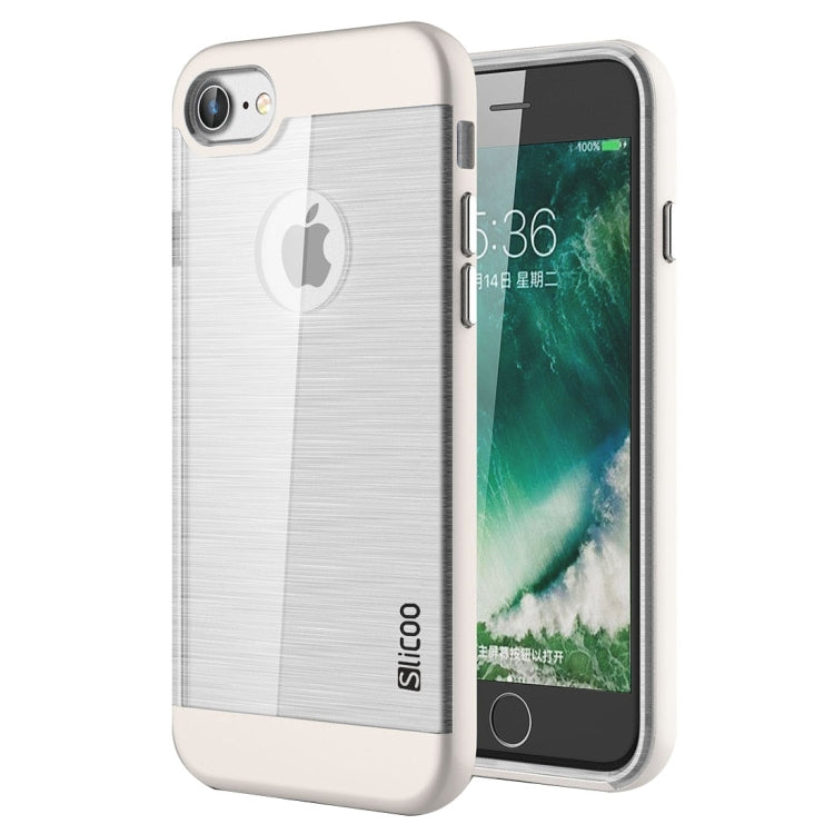 SLiCOO for  iPhone 8 & 7  Concise Fashion Separable Dichromatic Brushed Texture Transparent TPU + Electroplating PC Combination Case