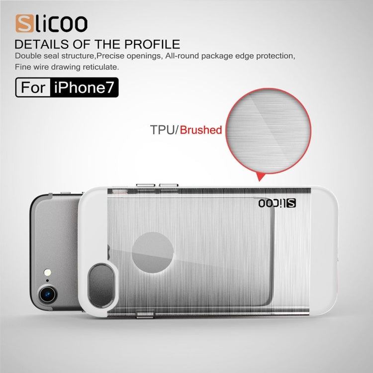SLiCOO for  iPhone 8 & 7  Concise Fashion Separable Dichromatic Brushed Texture Transparent TPU + Electroplating PC Combination Case