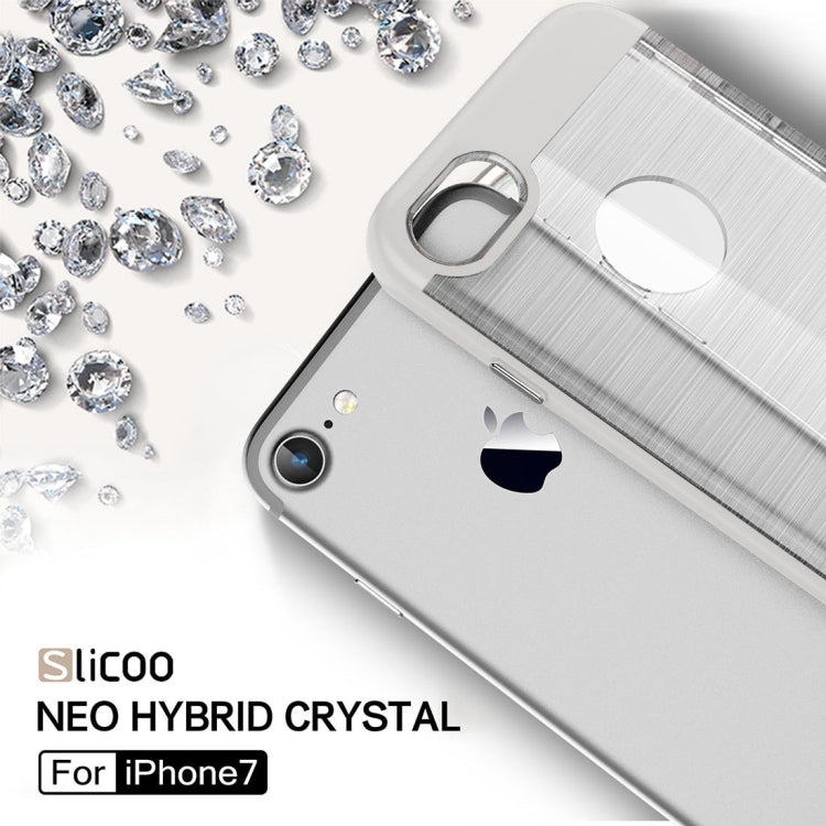 SLiCOO for  iPhone 8 & 7  Concise Fashion Separable Dichromatic Brushed Texture Transparent TPU + Electroplating PC Combination Case