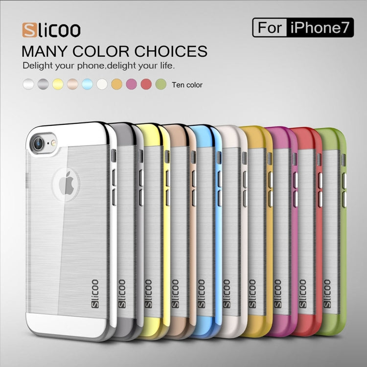 SLiCOO for  iPhone 8 & 7  Concise Fashion Separable Dichromatic Brushed Texture Transparent TPU + Electroplating PC Combination Case