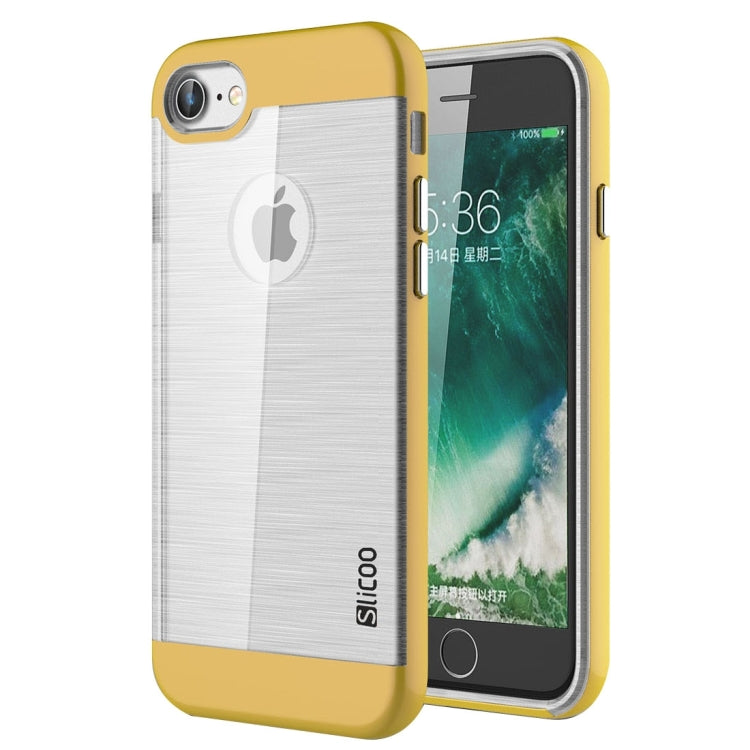 SLiCOO for  iPhone 8 & 7  Concise Fashion Separable Dichromatic Brushed Texture Transparent TPU + Electroplating PC Combination Case