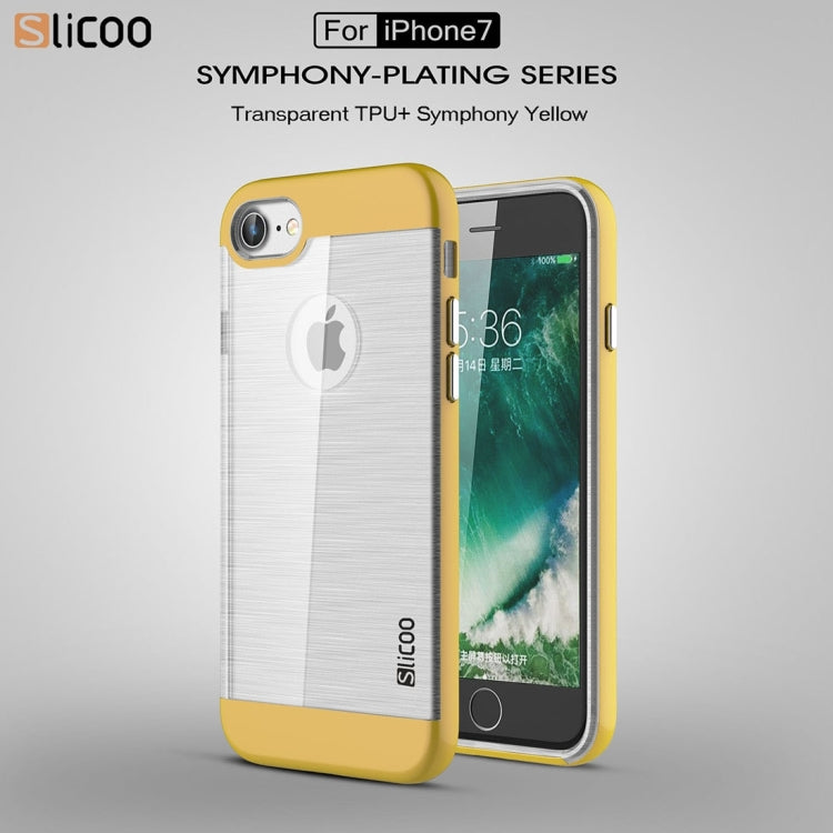 SLiCOO for  iPhone 8 & 7  Concise Fashion Separable Dichromatic Brushed Texture Transparent TPU + Electroplating PC Combination Case