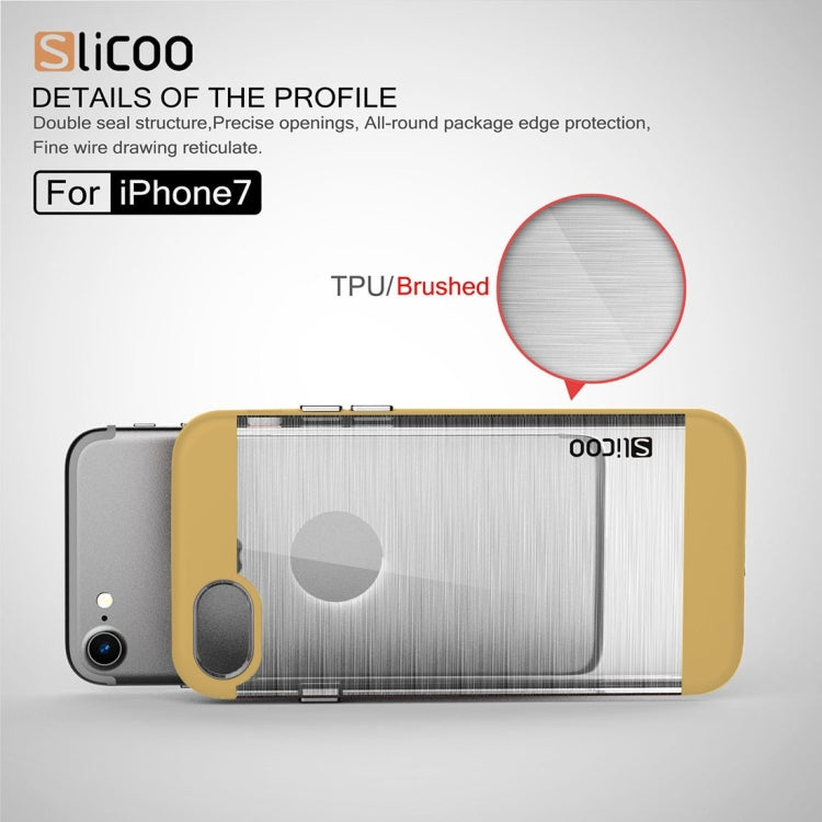 SLiCOO for  iPhone 8 & 7  Concise Fashion Separable Dichromatic Brushed Texture Transparent TPU + Electroplating PC Combination Case