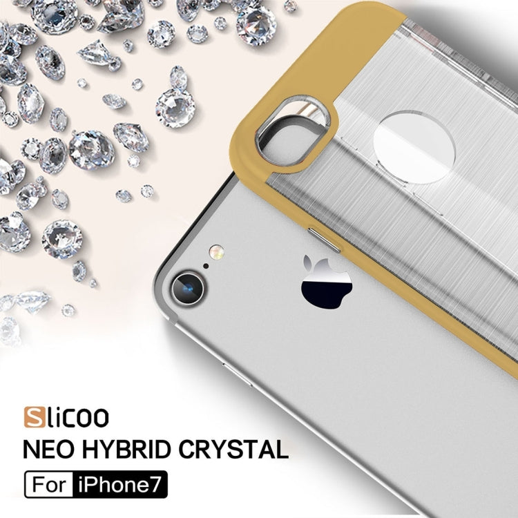 SLiCOO for  iPhone 8 & 7  Concise Fashion Separable Dichromatic Brushed Texture Transparent TPU + Electroplating PC Combination Case