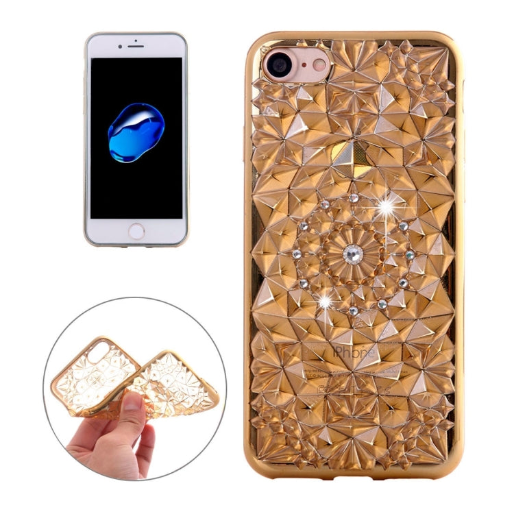For  iPhone 8 & 7  Diamond Encrusted Pattern Electroplating TPU Protective Case