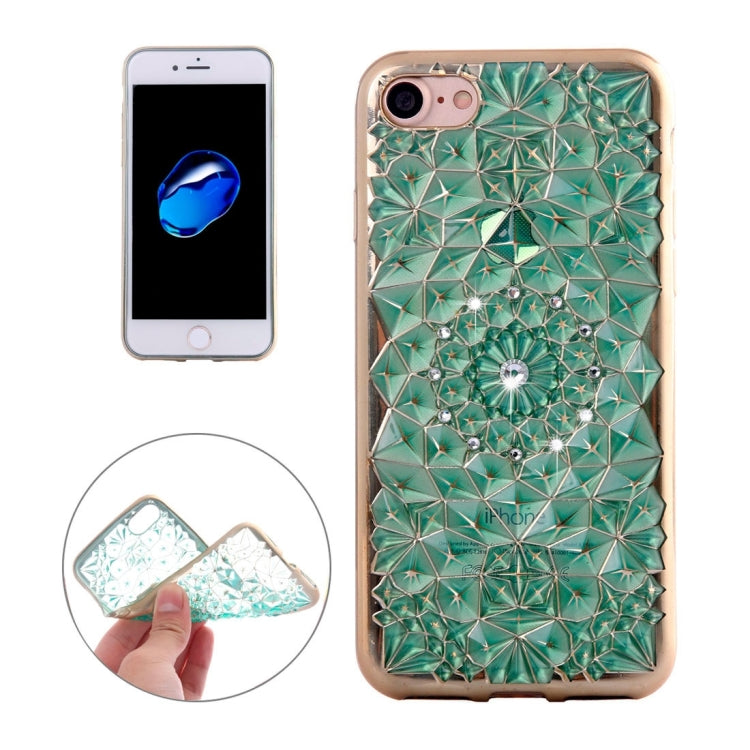 For  iPhone 8 & 7  Diamond Encrusted Pattern Electroplating TPU Protective Case