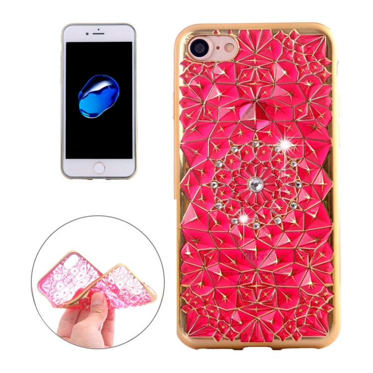 For  iPhone 8 & 7  Diamond Encrusted Pattern Electroplating TPU Protective Case