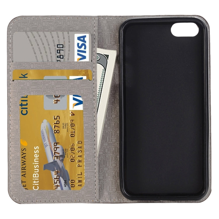 For  iPhone 8 & 7  Cross-shaped Texture Horizontal Flip Leather Case with Holder & Card Slots & Wallet