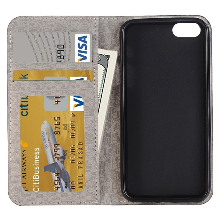 For  iPhone 8 & 7  Cross-shaped Texture Horizontal Flip Leather Case with Holder & Card Slots & Wallet