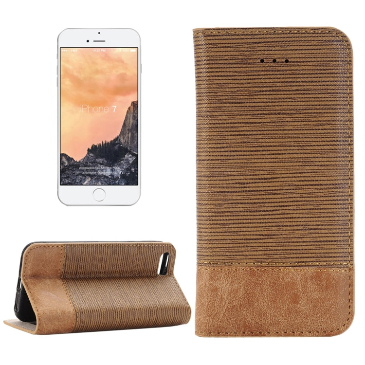 For  iPhone 8 & 7  Cross-shaped Texture Horizontal Flip Leather Case with Holder & Card Slots & Wallet