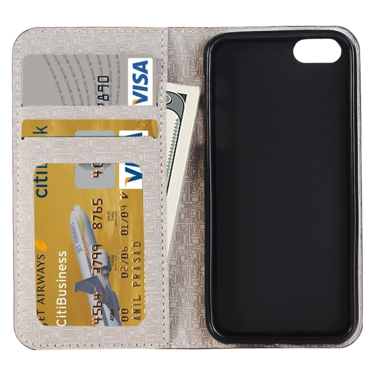 For  iPhone 8 & 7  Cross-shaped Texture Horizontal Flip Leather Case with Holder & Card Slots & Wallet