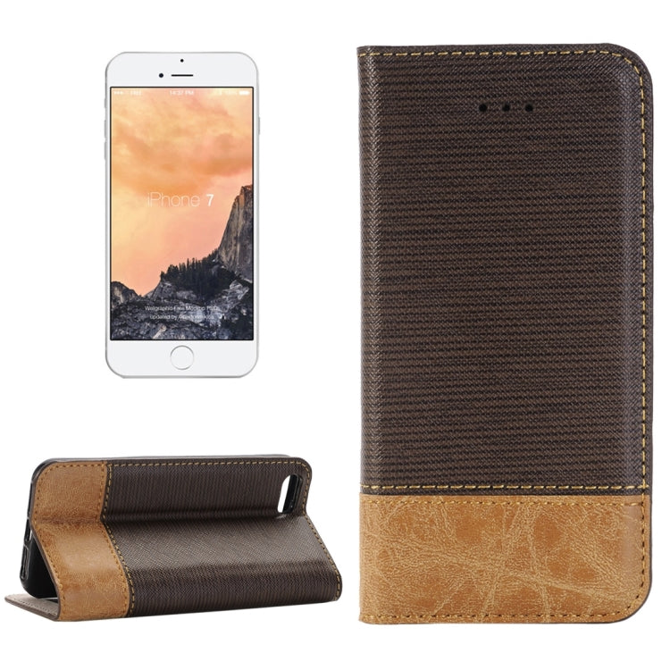 For  iPhone 8 & 7  Cross-shaped Texture Horizontal Flip Leather Case with Holder & Card Slots & Wallet