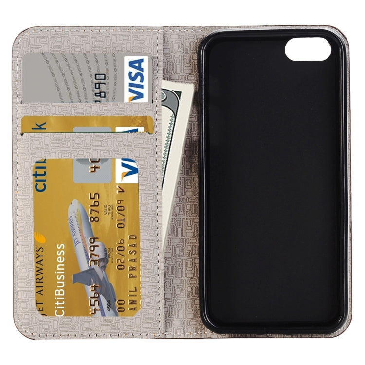 For  iPhone 8 & 7  Cross-shaped Texture Horizontal Flip Leather Case with Holder & Card Slots & Wallet