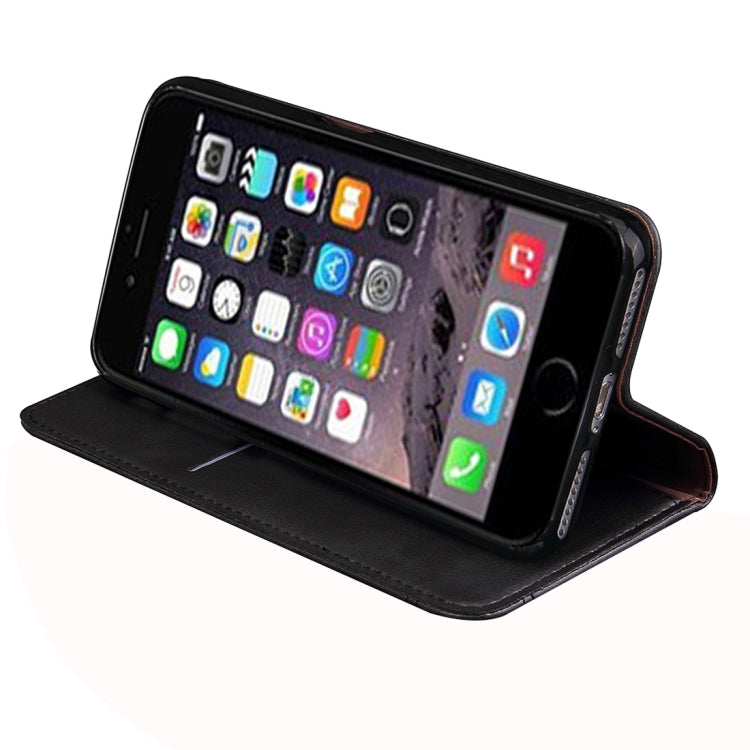 For  iPhone 8 & 7  Retro Crazy Horse Texture Magnetic Adsorption Horizontal Flip Leather Case with Card Slot & Holder & Wallet