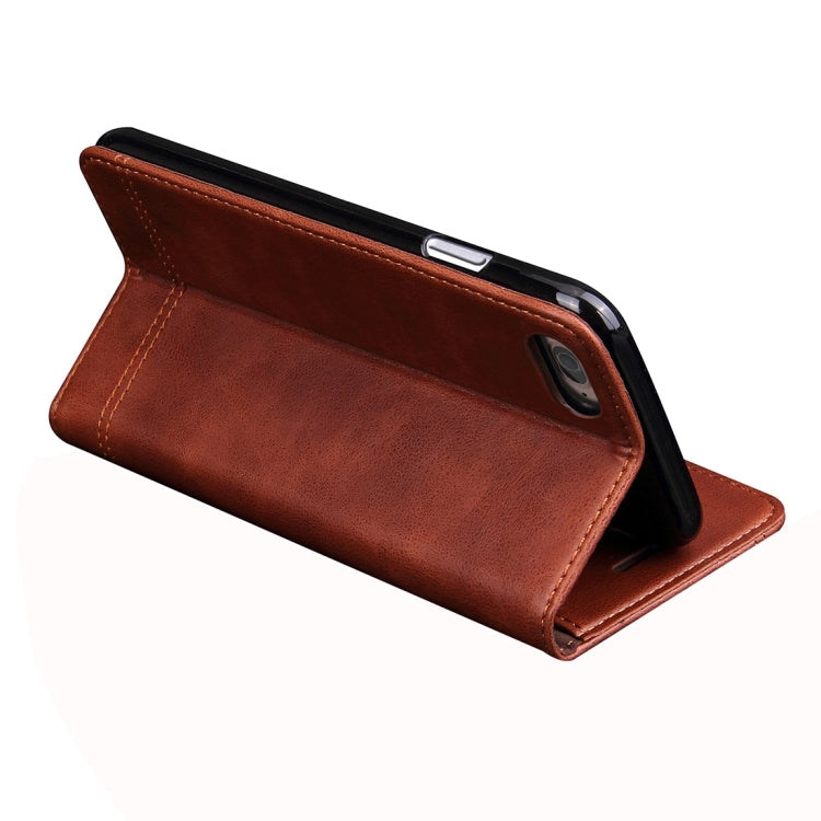 For  iPhone 8 & 7  Retro Crazy Horse Texture Magnetic Adsorption Horizontal Flip Leather Case with Card Slot & Holder & Wallet