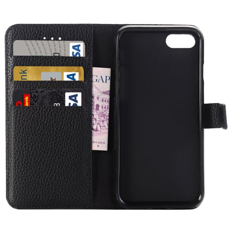 For  iPhone 8 & 7  Lichee Texture Horizontal Flip Leather Case with Holder & Card Slots & Wallet