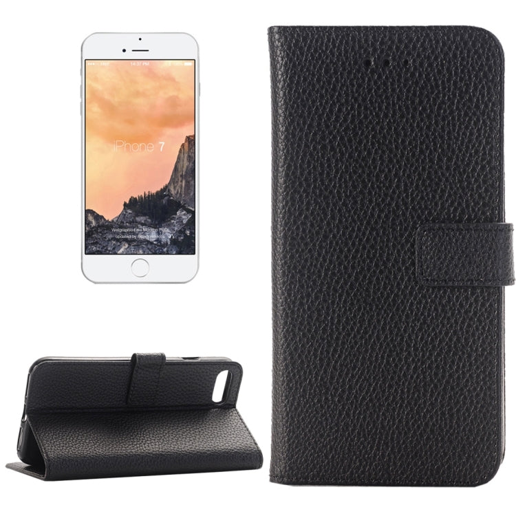 For  iPhone 8 & 7  Lichee Texture Horizontal Flip Leather Case with Holder & Card Slots & Wallet