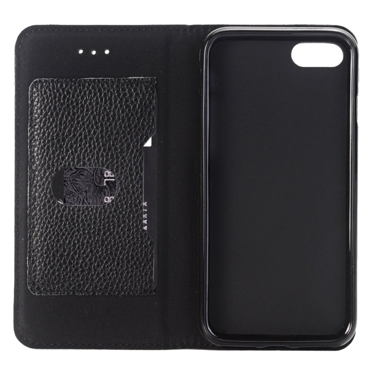 For  iPhone 8 & 7  Lichee Texture Horizontal Flip Genuine Leather Case with Holder & Card Slots & Wallet