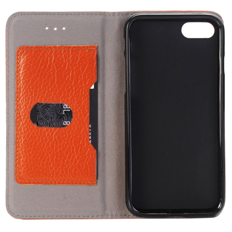 For  iPhone 8 & 7  Lichee Texture Horizontal Flip Genuine Leather Case with Holder & Card Slots & Wallet