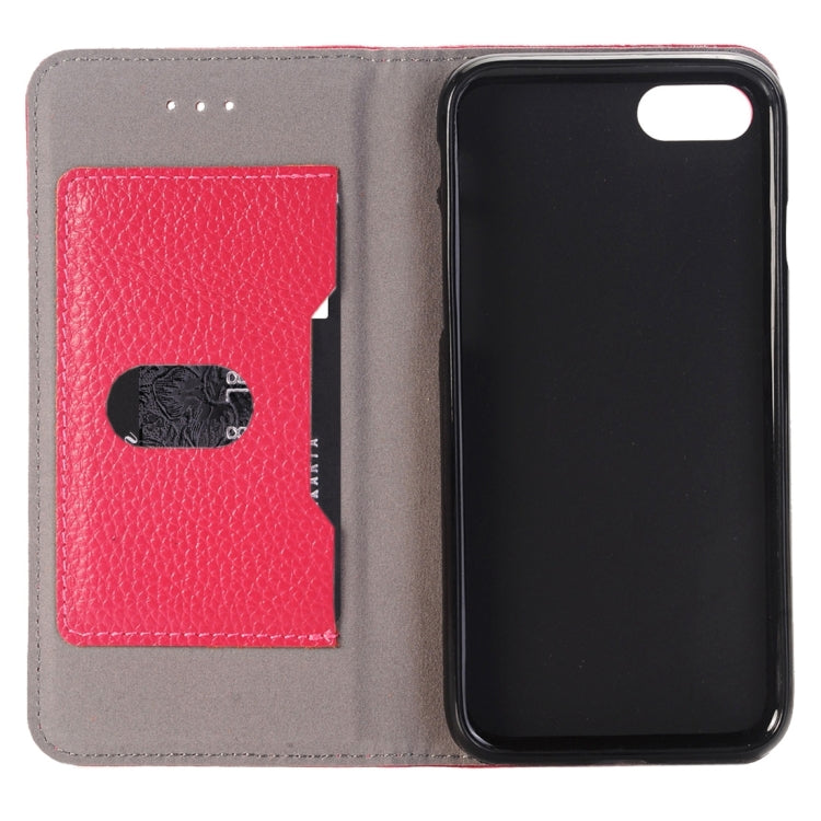 For  iPhone 8 & 7  Lichee Texture Horizontal Flip Genuine Leather Case with Holder & Card Slots & Wallet
