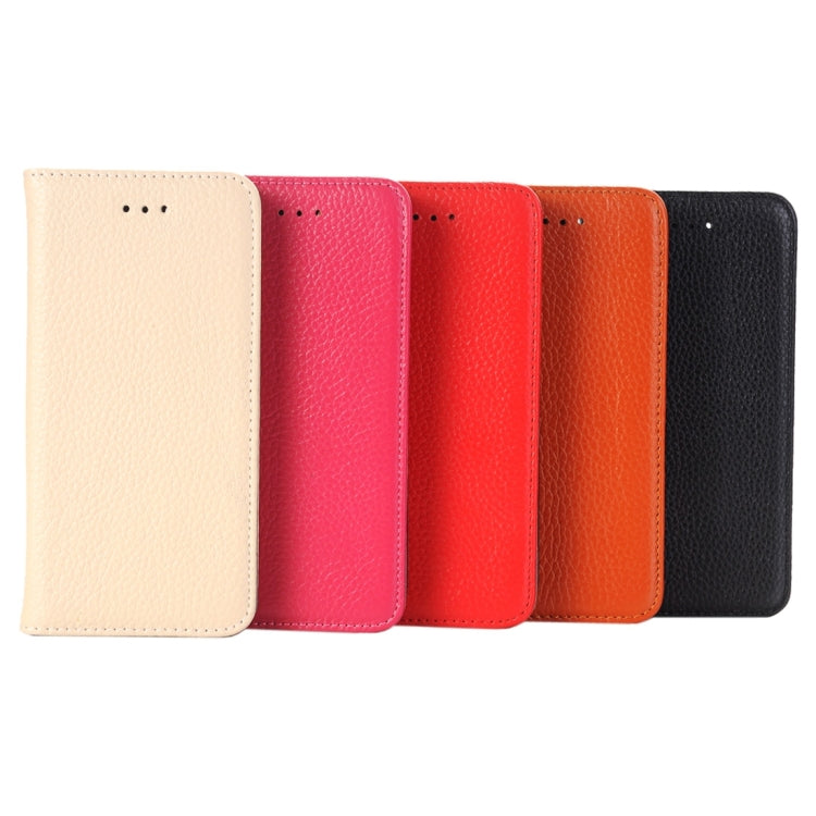 For  iPhone 8 & 7  Lichee Texture Horizontal Flip Genuine Leather Case with Holder & Card Slots & Wallet