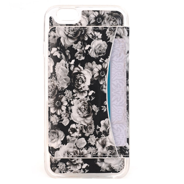 For  iPhone 8 & 7  Rose Pattern Flexible Card Slots