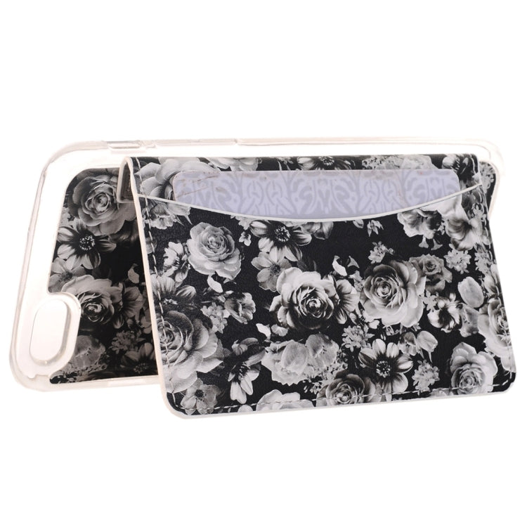 For  iPhone 8 & 7  Rose Pattern Flexible Card Slots