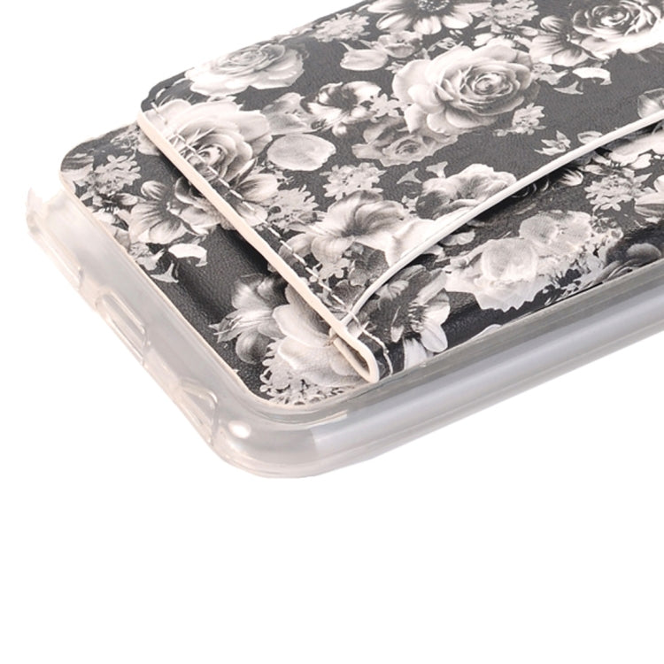For  iPhone 8 & 7  Rose Pattern Flexible Card Slots