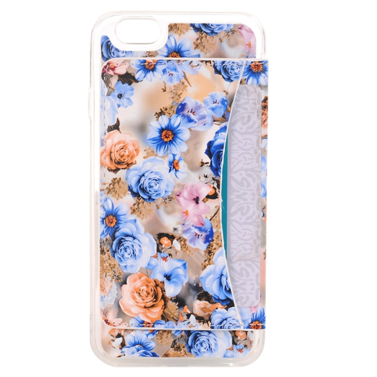 For  iPhone 8 & 7  Rose Pattern Flexible Card Slots