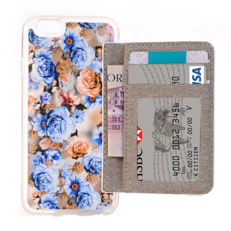 For  iPhone 8 & 7  Rose Pattern Flexible Card Slots