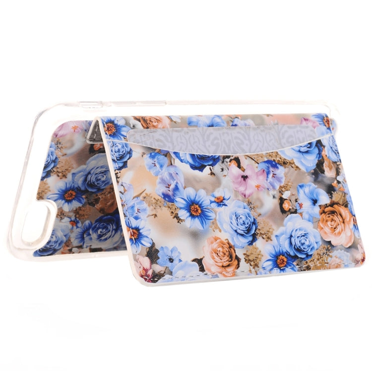 For  iPhone 8 & 7  Rose Pattern Flexible Card Slots