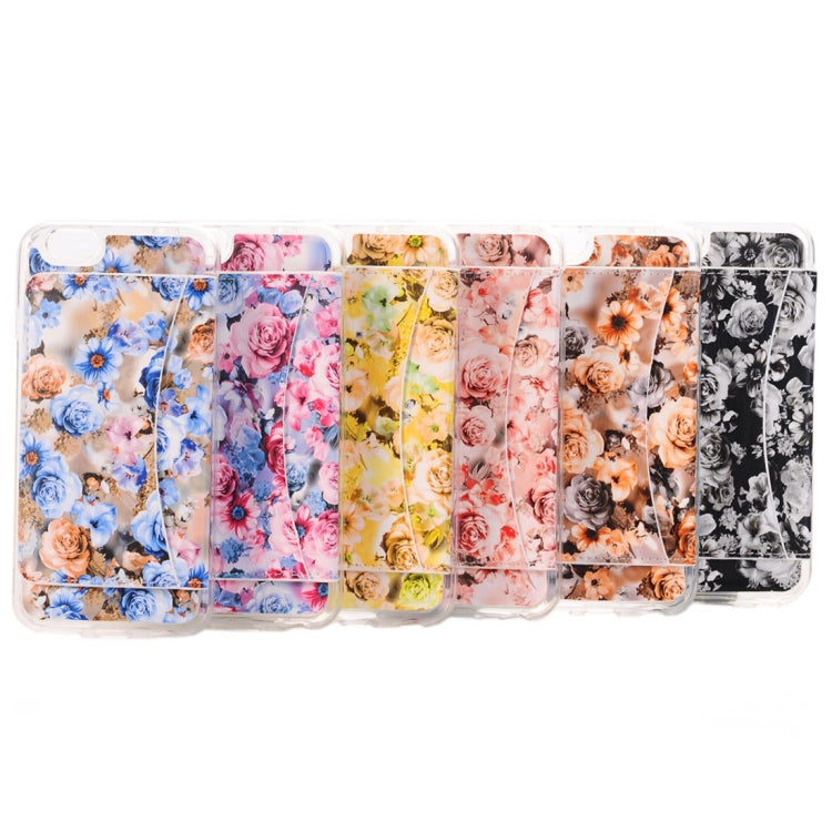 For  iPhone 8 & 7  Rose Pattern Flexible Card Slots