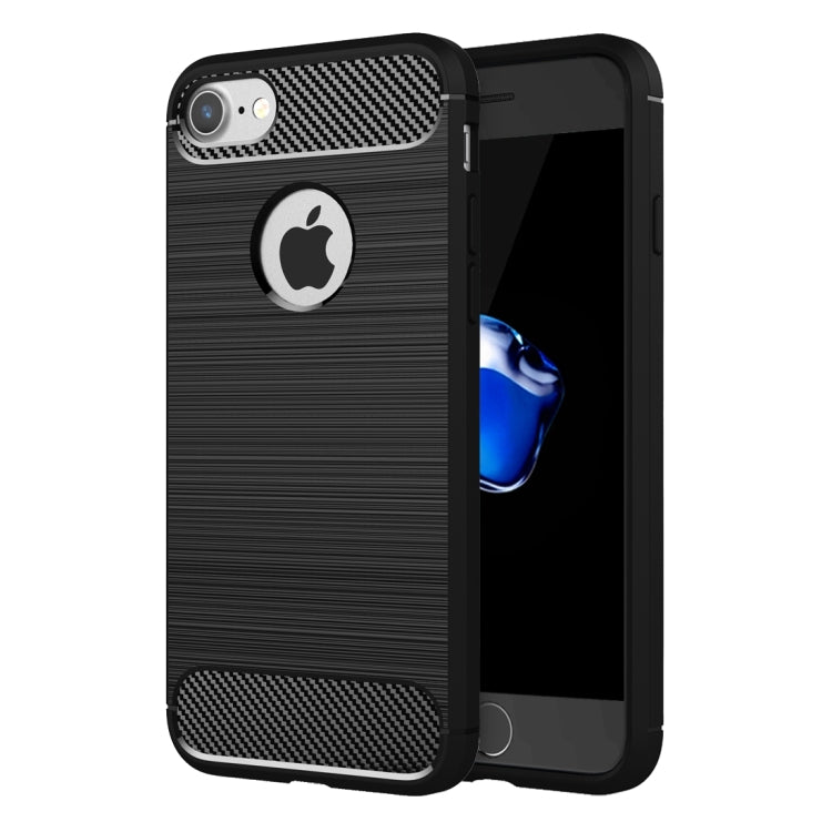 For  iPhone 8 & 7  Brushed Texture Fiber TPU Rugged Armor Protective Case