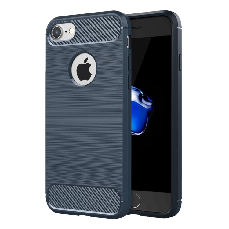 For  iPhone 8 & 7  Brushed Texture Fiber TPU Rugged Armor Protective Case