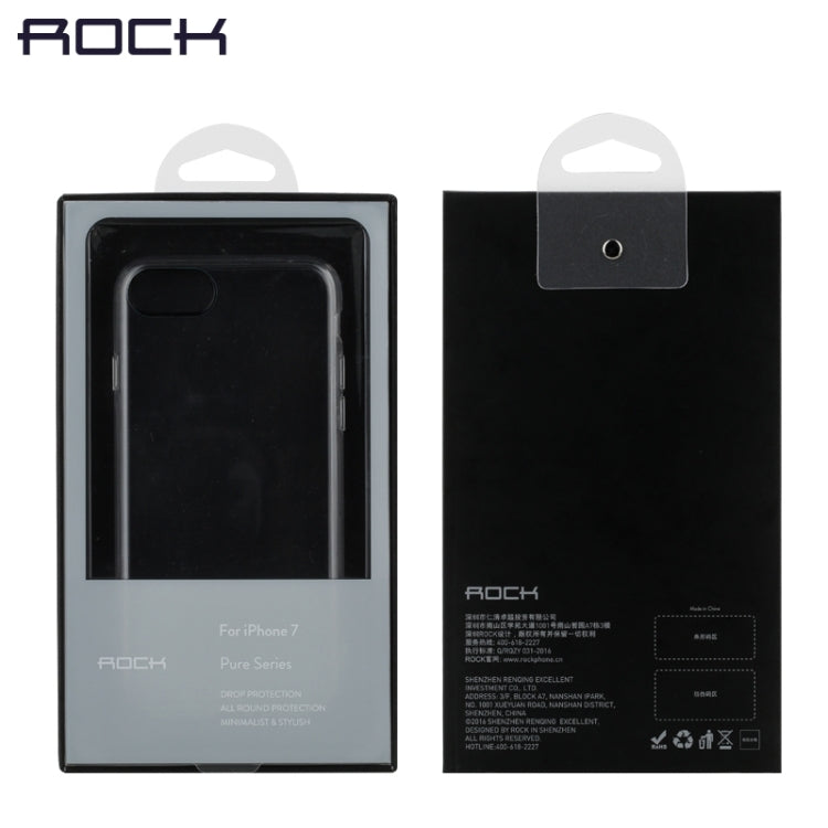 Rock for  iPhone 8 & 7  Pure Series Concise Style Ultrathin Transparent TPU + PC Protective Back Case
