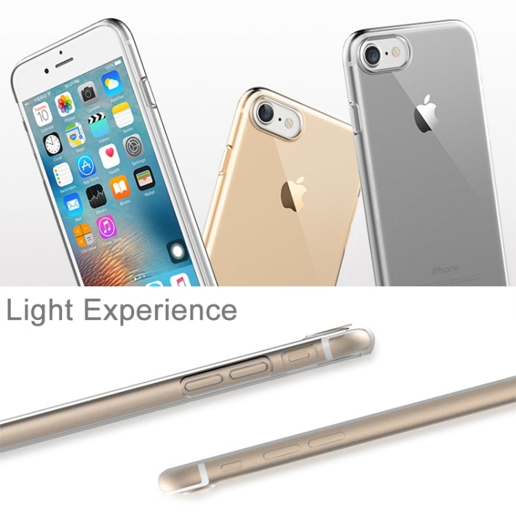Rock for  iPhone 8 & 7  Transparent Ultrathin Soft TPU Protective Back Case without USB Anti-Dust Plug(Gold)