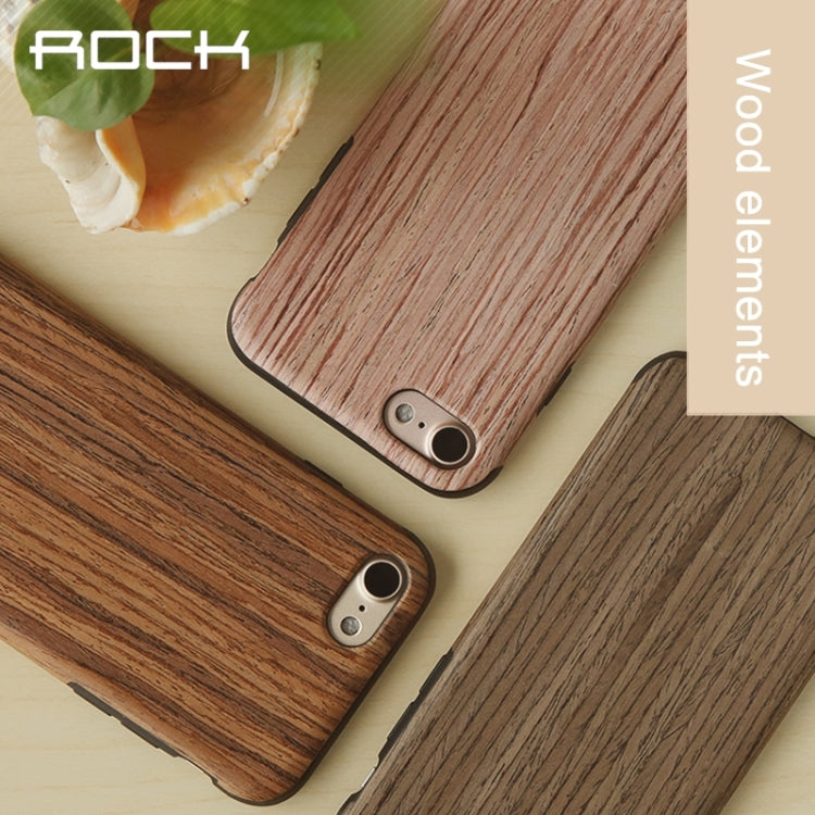 Rock for  iPhone 8 & 7  Natural Series Artistic Wood Grain TPU Protective Back Case