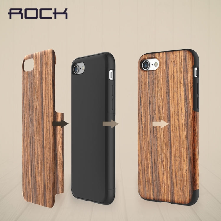 Rock for  iPhone 8 & 7  Natural Series Artistic Wood Grain TPU Protective Back Case