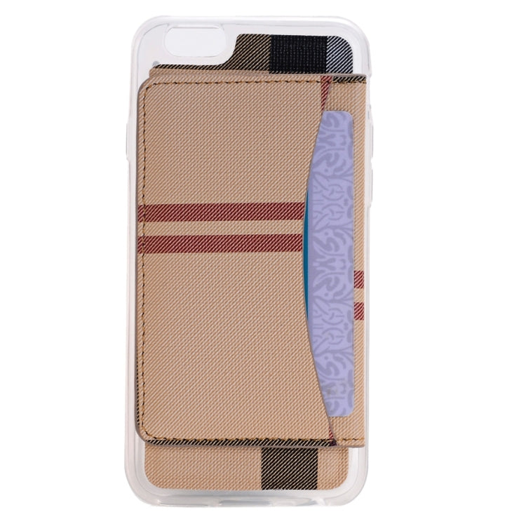 For  iPhone 8 & 7   Flexible Card Slots Cross Pattern Scotland Style Leather Case with Holder & Card Slots & Wallet(Beige)