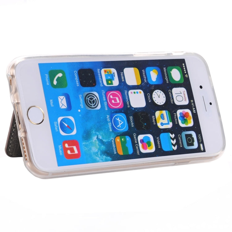 For  iPhone 8 & 7   Flexible Card Slots Cross Pattern Scotland Style Leather Case with Holder & Card Slots & Wallet(Beige)
