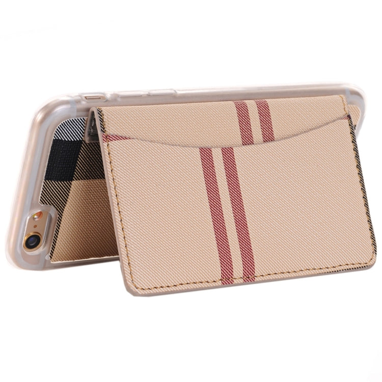 For  iPhone 8 & 7   Flexible Card Slots Cross Pattern Scotland Style Leather Case with Holder & Card Slots & Wallet(Beige)