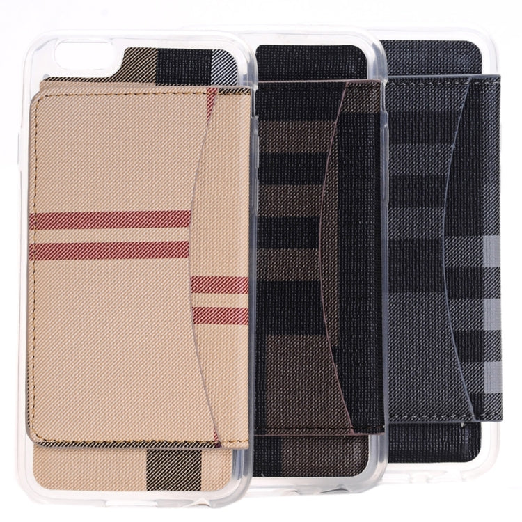 For  iPhone 8 & 7   Flexible Card Slots Cross Pattern Scotland Style Leather Case with Holder & Card Slots & Wallet(Beige)
