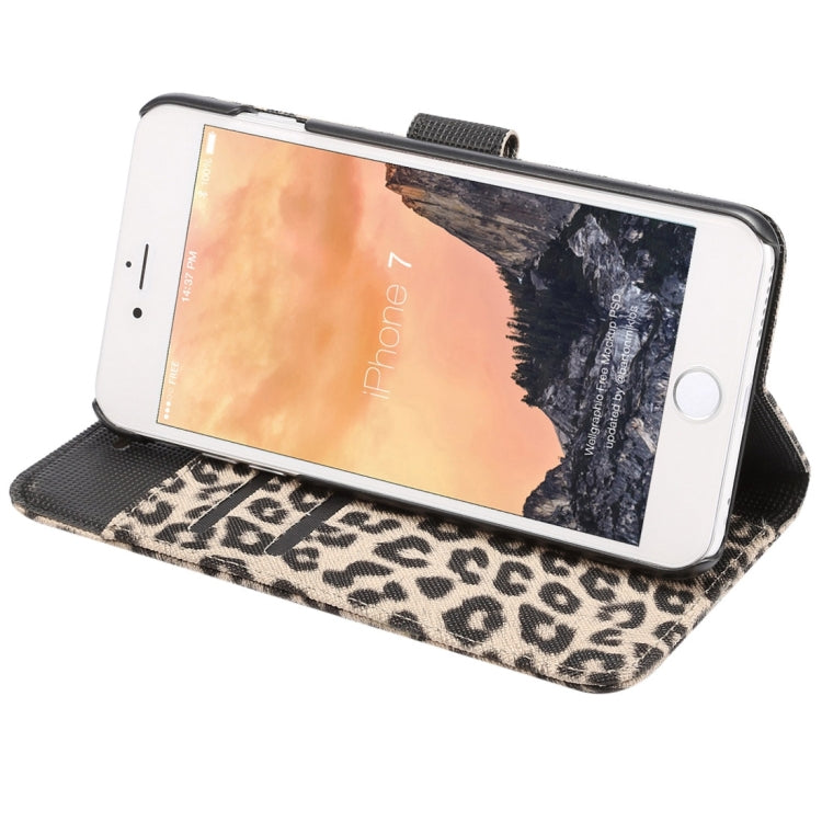 For  iPhone 8 & 7  Leopard Pattern Horizontal Flip Leather Case with Holder & Card Slots & Wallet